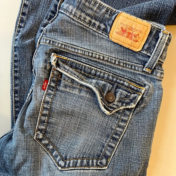 Vintage Levi's Blue Flare & Wide Leg Jeans 524 Too Super Low Size 11M - Picture 7 of 7